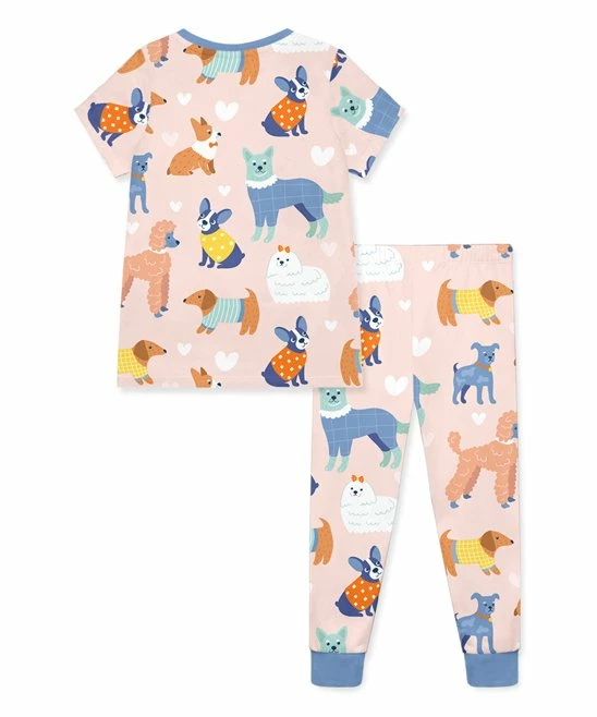 Promo π Millie Loves Lily Pink & Light Blue Stripe π Dog Park Short-Sleeve Pajama Set - π§ Girls For Kids 𧨠3 Promo π Millie Loves Lily Pink & Light Blue Stripe π Dog Park Short-Sleeve Pajama Set - π§ Girls For Kids 𧨠- Image 3