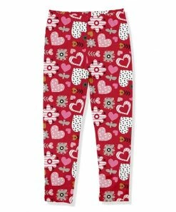 Deals 🤩 Millie Loves Lily Red Harper's Heart Leggings - Infant, Toddler & 👧 Girls For Kids 🔔
