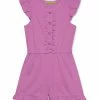 Flash Sale 💯 Simply Millie By Millie Loves Lily Violet Ruffle-Trim Button-Front Romper - 👧 Girls For Kids ⌛