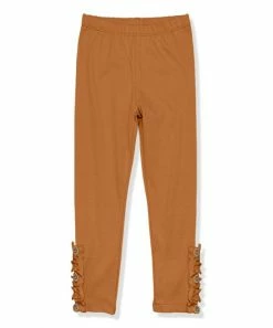 Cheapest 😀 Simply Millie By Millie Loves Lily Rust Button-Accent Ruffle-Trim Leggings - Infant, Toddler & 👧 Girls For Kids 💯