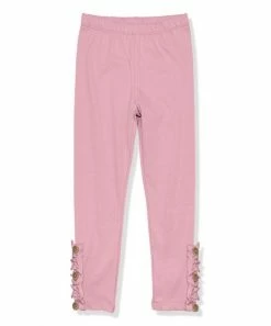 Promo 🔔 Simply Millie By Millie Loves Lily Dusty Pink Button-Accent Ruffle-Trim Leggings - Infant, Toddler & 👧 Girls For Baby & Maternity 😍