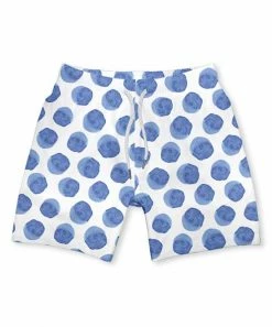 Promo 🛒 Millie & Maxx White & Blue Polka Dot Swim Trunks - Boys For Kids 🌟