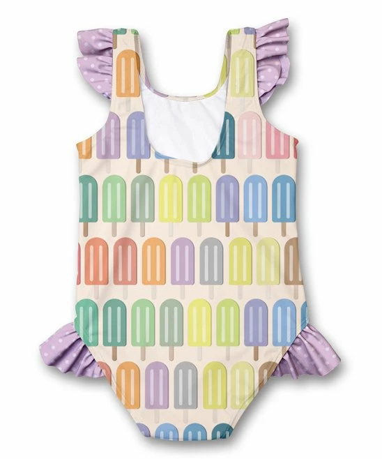 Best Pirce 𧨠Millie Loves Lily Cream & Lavender Ice Pop Ruffle-Accent One-Piece - Toddler & π§ Girls For Kids π 3 Best Pirce 𧨠Millie Loves Lily Cream & Lavender Ice Pop Ruffle-Accent One-Piece - Toddler & π§ Girls For Kids π - Image 3