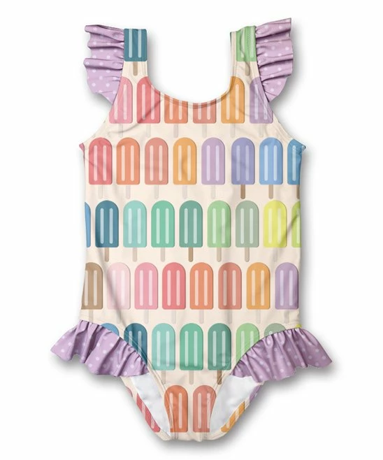 Best Pirce 𧨠Millie Loves Lily Cream & Lavender Ice Pop Ruffle-Accent One-Piece - Toddler & π§ Girls For Kids π 1 Best Pirce 𧨠Millie Loves Lily Cream & Lavender Ice Pop Ruffle-Accent One-Piece - Toddler & π§ Girls For Kids π