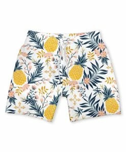 Top 10 🥰 Millie & Maxx White & Yellow Pineapple Floral Swim Trunks - Toddler & Boys For Kids 😀