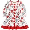 Top 10 🔔 Millie Loves Lily White & Gray Heart Button-Up A-Line 👗 Dress - Infant, Toddler & 👧 Girls For Kids 🔥