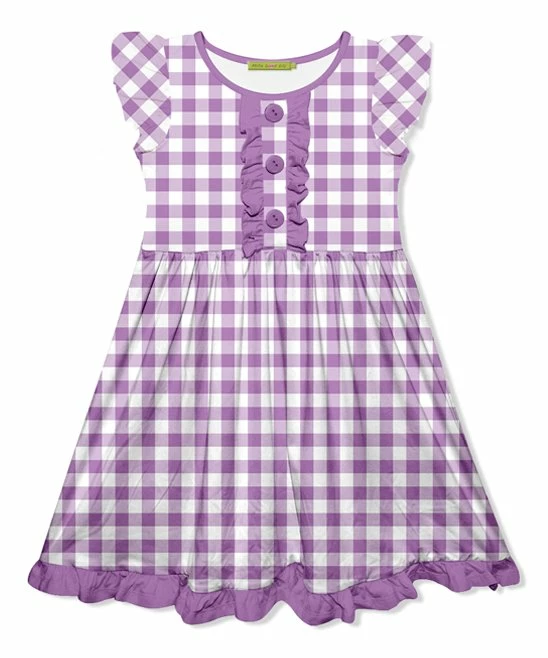 Promo π Millie Loves Lily Purple Gingham Button-Accent Angel-Sleeve π Dress - Infant & Toddler For Kids βοΈ 1 Promo π Millie Loves Lily Purple Gingham Button-Accent Angel-Sleeve π Dress - Infant & Toddler For Kids βοΈ