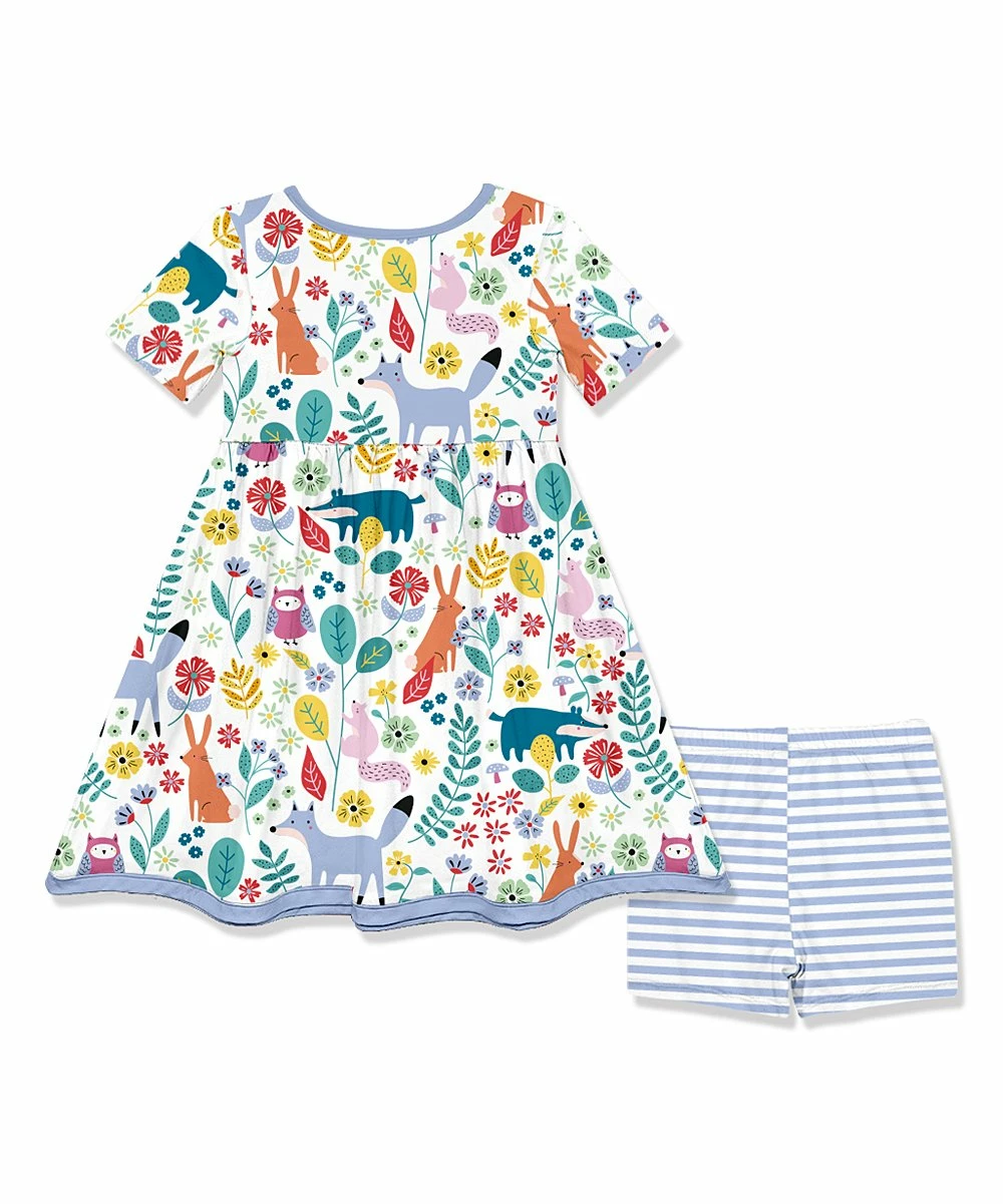 Buy β€οΈ Millie Loves Lily White Floral Woodland Pocket A-Line π Dress & Periwinkle Stripe Shorts - π§ Girls For Kids π€© 3 Buy β€οΈ Millie Loves Lily White Floral Woodland Pocket A-Line π Dress & Periwinkle Stripe Shorts - π§ Girls For Kids π€© - Image 3