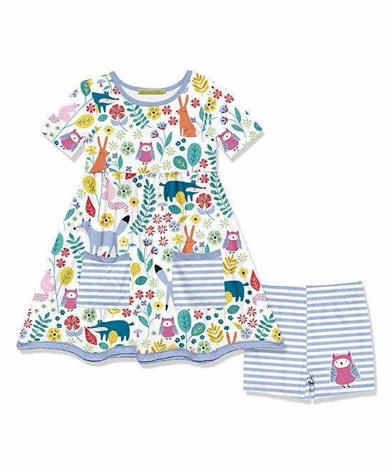 Buy β€οΈ Millie Loves Lily White Floral Woodland Pocket A-Line π Dress & Periwinkle Stripe Shorts - π§ Girls For Kids π€© 1 Buy β€οΈ Millie Loves Lily White Floral Woodland Pocket A-Line π Dress & Periwinkle Stripe Shorts - π§ Girls For Kids π€©