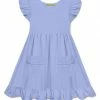 Best Sale ✔️ Simply Millie By Millie Loves Lily Periwinkle Pocket Angel-Sleeve A-Line 👗 Dress - Infant, Toddler & 👧 Girls For Kids 🥰