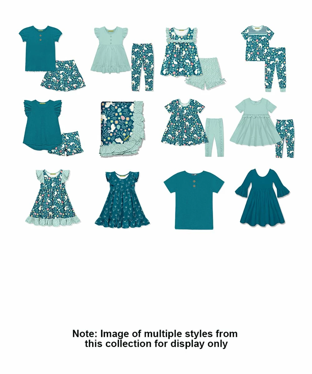 Wholesale π Simply Millie By Millie Loves Lily Teal Ruffle-Sleeve A-Line π Dress - Infant, Toddler & π§ Girls For Kids π€© 2 Wholesale π Simply Millie By Millie Loves Lily Teal Ruffle-Sleeve A-Line π Dress - Infant, Toddler & π§ Girls For Kids π€© - Image 2
