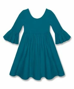 Wholesale 😀 Simply Millie By Millie Loves Lily Teal Ruffle-Sleeve A-Line 👗 Dress - Infant, Toddler & 👧 Girls For Kids 🤩