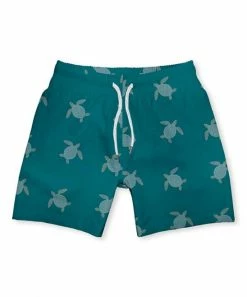 Brand new ⌛ Millie & Maxx Dark Teal Millie Turtle Swim Trunks - Boys For Kids 🤩