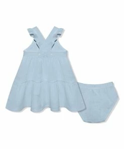 Budget β Little Millie Light Blue Ruffle-Accent Gauze π Dress & Diaper Cover - Infant For Baby & Maternity π 5 Budget β Little Millie Light Blue Ruffle-Accent Gauze π Dress & Diaper Cover - Infant For Baby & Maternity π -Little Millie-shop zu102700540 alt 2 tm1641909520