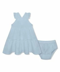 Budget ⌛ Little Millie Light Blue Ruffle-Accent Gauze 👗 Dress & Diaper Cover - Infant For Baby & Maternity 😍