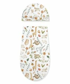 New ❤️ Little Millie White Safari Sam Swaddle Sack & Beanie - Newborn For Baby & Maternity ✔️