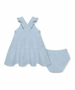Cheapest 🧨 Little Millie Light Blue Ruffle-Accent Sleeveless 👗 Dress & Diaper Cover - Infant For Baby & Maternity 🧨 -Little Millie-shop zu103356918 alt 2 tm1647988454
