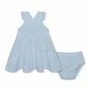 Cheapest 🧨 Little Millie Light Blue Ruffle-Accent Sleeveless 👗 Dress & Diaper Cover - Infant For Baby & Maternity 🧨