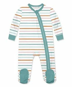 Flash Sale ✔️ Little Millie White Multicolor Stripe Footie - Infant For Baby & Maternity 🎉
