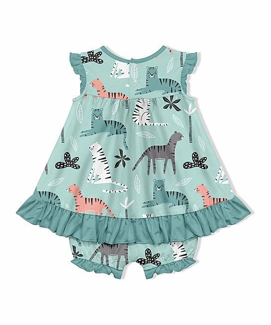 Buy π Little Millie Mint Jungle Tiger π Skirted Angel-Sleeve Bubble Bodysuit - Infant For Baby & Maternity π 3 Buy π Little Millie Mint Jungle Tiger π Skirted Angel-Sleeve Bubble Bodysuit - Infant For Baby & Maternity π - Image 3