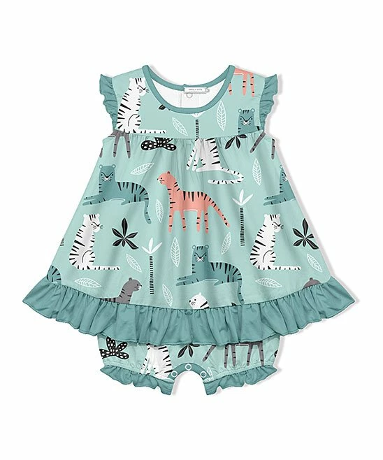Buy π Little Millie Mint Jungle Tiger π Skirted Angel-Sleeve Bubble Bodysuit - Infant For Baby & Maternity π 1 Buy π Little Millie Mint Jungle Tiger π Skirted Angel-Sleeve Bubble Bodysuit - Infant For Baby & Maternity π