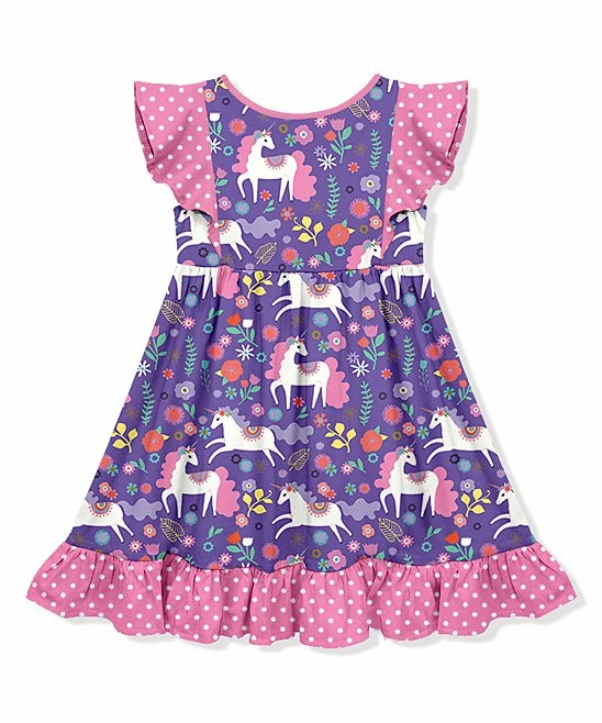 Best Sale π Millie Loves Lily Purple Floral Unicorn Angel-Sleeve π Dress - Toddler For Kids β¨ 3 Best Sale π Millie Loves Lily Purple Floral Unicorn Angel-Sleeve π Dress - Toddler For Kids β¨ - Image 3