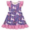 Best Sale 🌟 Millie Loves Lily Purple Floral Unicorn Angel-Sleeve 👗 Dress - Toddler For Kids ✨