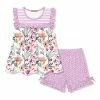 Brand new 🎉 Millie Loves Lily White Floral Ruffle Sleeveless Top & Pink Pin Dot Bow Shorts - Toddler & 👧 Girls For Kids 👏