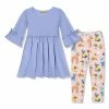 Budget ⌛ Millie Loves Lily Periwinkle A-Line 👗 Dress & Pink 🦮 Dog Park Leggings - 👧 Girls For Kids 🧨