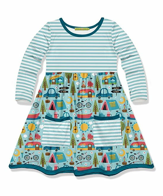 Hot Sale βοΈ Millie Loves Lily Light Turquoise Camping Pocket A-Line π Dress - Toddler & π§ Girls For Kids π 1 Hot Sale βοΈ Millie Loves Lily Light Turquoise Camping Pocket A-Line π Dress - Toddler & π§ Girls For Kids π