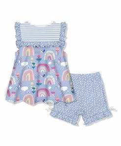 New π Millie Loves Lily Periwinkle Rainbow Ruffle Sleeveless Top & Pin Dot Bow Shorts - Toddler & π§ Girls For Kids β 5 New π Millie Loves Lily Periwinkle Rainbow Ruffle Sleeveless Top & Pin Dot Bow Shorts - Toddler & π§ Girls For Kids β -Little Millie-shop zu103407332 alt 2 tm1650635220