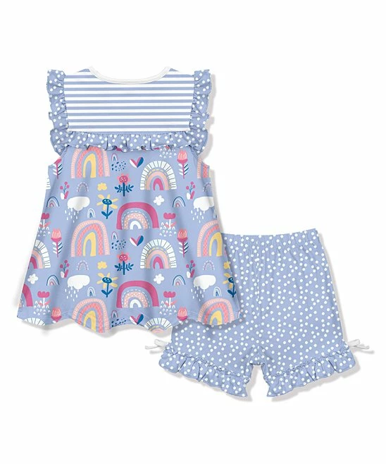 New π Millie Loves Lily Periwinkle Rainbow Ruffle Sleeveless Top & Pin Dot Bow Shorts - Toddler & π§ Girls For Kids β 3 New π Millie Loves Lily Periwinkle Rainbow Ruffle Sleeveless Top & Pin Dot Bow Shorts - Toddler & π§ Girls For Kids β - Image 3