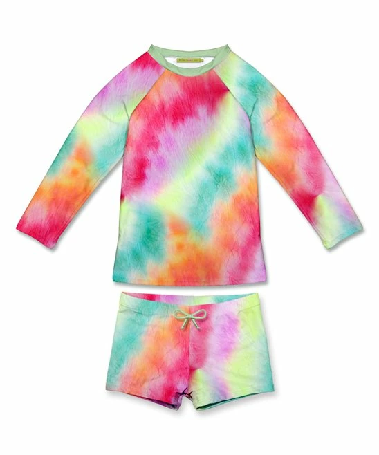 Wholesale π Millie Loves Lily Green & Pink Tie-Dye Long-Sleeve Rashguard Set - Toddler & π§ Girls For Kids π₯° 1 Wholesale π Millie Loves Lily Green & Pink Tie-Dye Long-Sleeve Rashguard Set - Toddler & π§ Girls For Kids π₯°