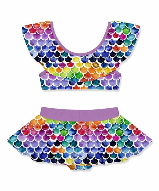 Flash Sale π Millie Loves Lily Purple Multicolor Mermaid Scales Ruffle-Yoke π Skirted π Bikini - Infant, Toddler & π§ Girls For Kids β€οΈ 3 Flash Sale π Millie Loves Lily Purple Multicolor Mermaid Scales Ruffle-Yoke π Skirted π Bikini - Infant, Toddler & π§ Girls For Kids β€οΈ - Image 3