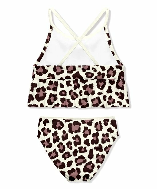 Discount 𧨠Millie Loves Lily Cream & Brown Simply Skin Leopard Ruffle-Trim π Bikini - Toddler & π§ Girls For Kids π 3 Discount 𧨠Millie Loves Lily Cream & Brown Simply Skin Leopard Ruffle-Trim π Bikini - Toddler & π§ Girls For Kids π - Image 3