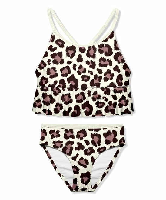 Discount 𧨠Millie Loves Lily Cream & Brown Simply Skin Leopard Ruffle-Trim π Bikini - Toddler & π§ Girls For Kids π 1 Discount 𧨠Millie Loves Lily Cream & Brown Simply Skin Leopard Ruffle-Trim π Bikini - Toddler & π§ Girls For Kids π