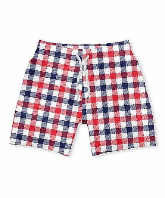 Cheapest π― Millie & Maxx Navy & Red Gingham Swim Trunks - Infant, Toddler & Boys For Kids π 1 Cheapest π― Millie & Maxx Navy & Red Gingham Swim Trunks - Infant, Toddler & Boys For Kids π