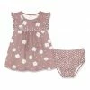 Best Sale 🔥 Little Millie Mauve & White Daisy Ruffle A-Line 👗 Dress & Diaper Cover - Infant For Baby & Maternity 👍