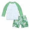 Coupon 💯 Millie & Maxx Pale Blue Tropical Fern Long-Sleeve Rashguard Set - Toddler & Boys For Kids 😉