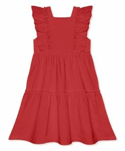 Cheapest ⌛ Simply Millie By Millie Loves Lily Red Tiered Ruffle-Trim Square Neck A-Line 👗 Dress - Infant, Toddler & 👧 Girls For Kids 💯 -Little Millie-shop zu103803398 alt 2 tm1646934158