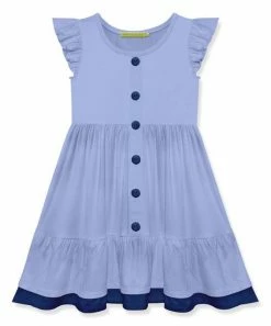 Cheapest 👏 Simply Millie By Millie Loves Lily Periwinkle Button-Front Ruffle-Hem Angel-Sleeve 👗 Dress - Infant, Toddler & 👧 Girls For Kids 🤩