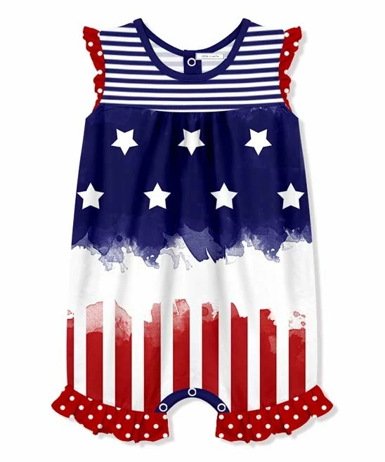 Best Sale π Little Millie Blue & Red Stars & Stripes Ruffle-Trim Romper - Infant For Kids β 1 Best Sale π Little Millie Blue & Red Stars & Stripes Ruffle-Trim Romper - Infant For Kids β