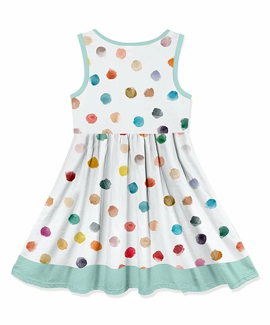 Flash Sale π Millie Loves Lily White Watercolor Dots Button-Front Sleeveless A-Line π Dress - π§ Girls For Kids β€οΈ 3 Flash Sale π Millie Loves Lily White Watercolor Dots Button-Front Sleeveless A-Line π Dress - π§ Girls For Kids β€οΈ - Image 3