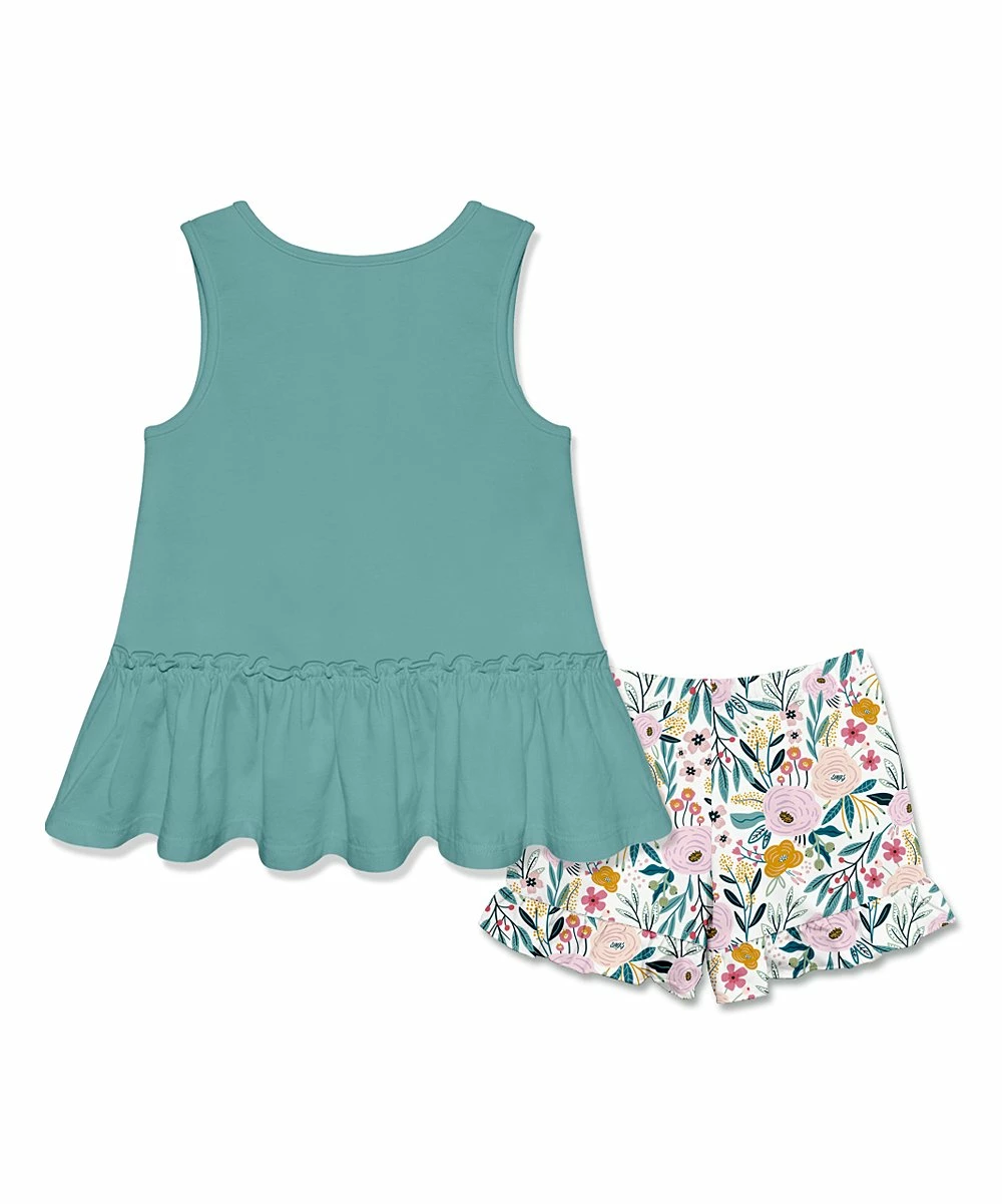 Best Pirce π Millie Loves Lily Nile Blue Sleeveless Ruffle-Hem Top & Sweet Meadow Ruffle Shorts - Infant, Toddler & π§ Girls For Kids π€© 3 Best Pirce π Millie Loves Lily Nile Blue Sleeveless Ruffle-Hem Top & Sweet Meadow Ruffle Shorts - Infant, Toddler & π§ Girls For Kids π€© - Image 3