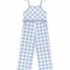 New ⭐ Millie Loves Lily Periwinkle & White Gingham Ruffle-Accent Bow-Strap Overalls - Toddler & 👧 Girls For Kids 🔥