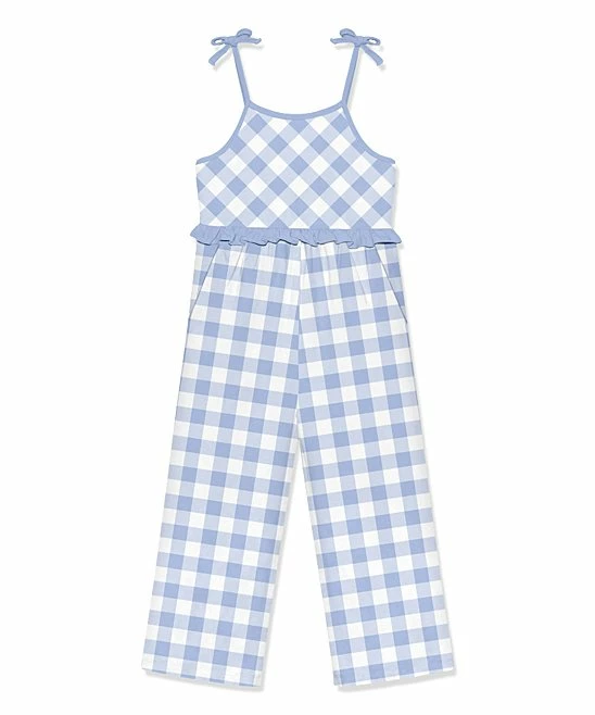 New β Millie Loves Lily Periwinkle & White Gingham Ruffle-Accent Bow-Strap Overalls - Toddler & π§ Girls For Kids π₯ 1 New β Millie Loves Lily Periwinkle & White Gingham Ruffle-Accent Bow-Strap Overalls - Toddler & π§ Girls For Kids π₯