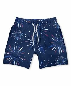 Best deal ✨ Millie & Maxx Navy Fireworks Swim Trunks - Infant, Toddler & Boys For Kids ✔️