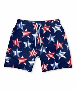 Cheapest 🔔 Millie & Maxx Navy & Red Stripe Stars Swim Trunks - Toddler & Boys For Kids 🧨