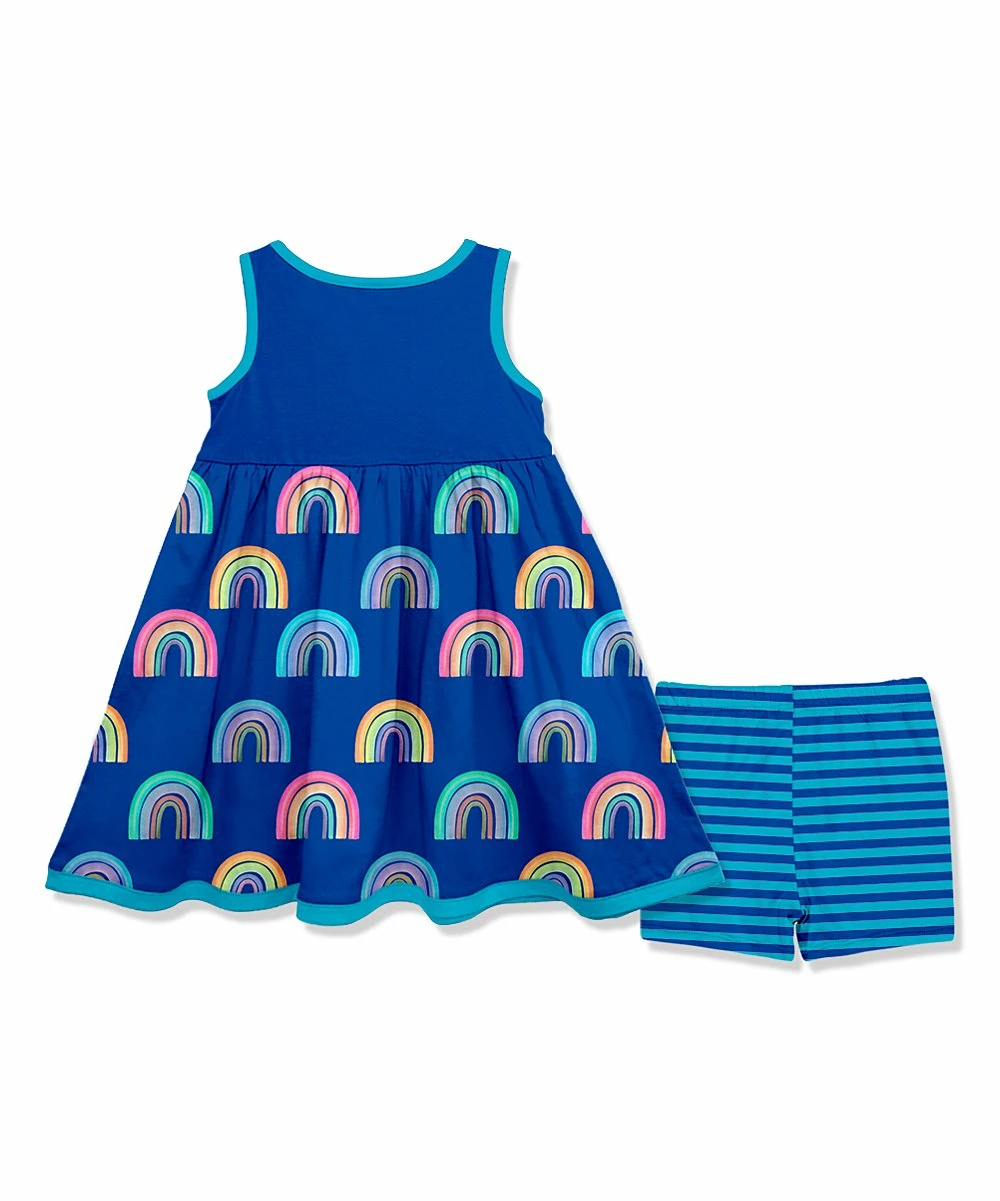 Best deal β€οΈ Millie Loves Lily Blue Rainbow Pocket Babydoll π Dress & Stripe Shorts - Toddler & π§ Girls For Kids π€© 3 Best deal β€οΈ Millie Loves Lily Blue Rainbow Pocket Babydoll π Dress & Stripe Shorts - Toddler & π§ Girls For Kids π€© - Image 3