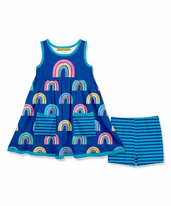 Best deal β€οΈ Millie Loves Lily Blue Rainbow Pocket Babydoll π Dress & Stripe Shorts - Toddler & π§ Girls For Kids π€© 1 Best deal β€οΈ Millie Loves Lily Blue Rainbow Pocket Babydoll π Dress & Stripe Shorts - Toddler & π§ Girls For Kids π€©